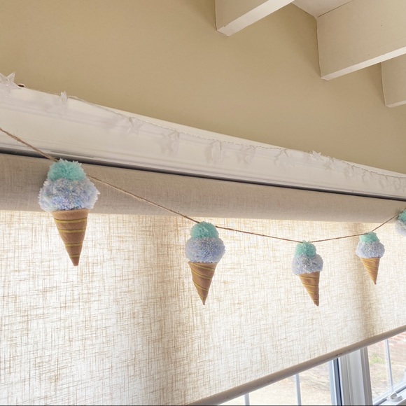 Baby Room Nursery Garland Decor Pom Pom Ice Cream - Picture 3 of 3